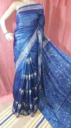 New Launching Blue Tussar Silk Saree For Ladies