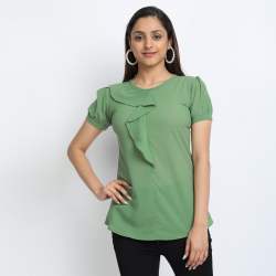 Green Daily wear Georgette Top