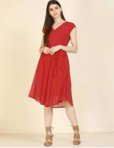 Red Georgette Western Wear
