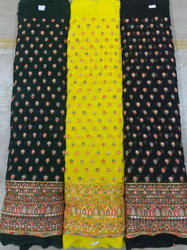 butti work with panel embroidered fabric