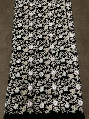 chain stich work on micro velvet-9000