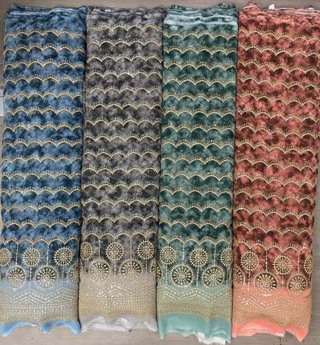digital shibori print with embroidery work