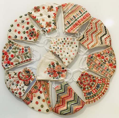 bhakti fabric studio embroidered mask
