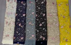 four sequins embroidery work on georgette and net