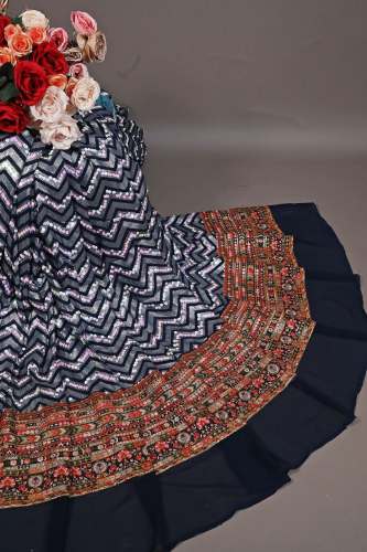 Heavy Embroidery with Laheriya Work Fabric