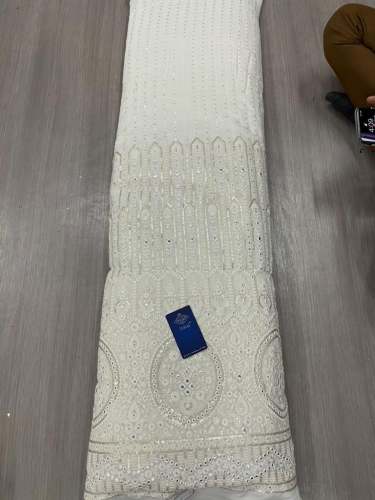 lucknowi fabric sequins work