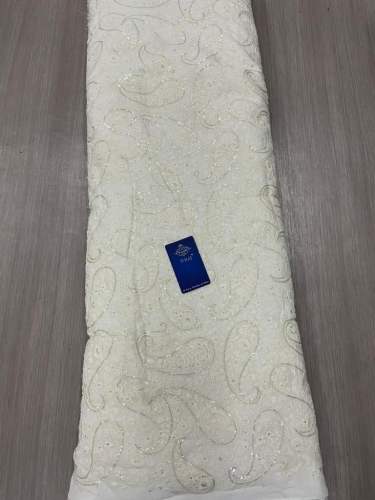 lucknowi fabric with sequins work