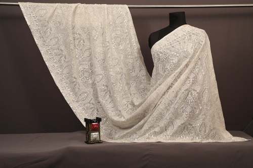 Lucknowi Style Embroidered Dupatta 