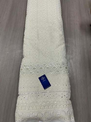 mirror work lucknowi fabric
