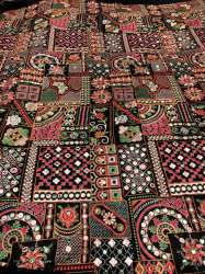 multi color embroidery work on velvet