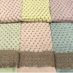 multi color sequins embroidered fabric