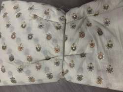 multi color thread embroidered desin on cotton