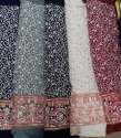 multi dark color mirror work embroidery fabric thumb 1