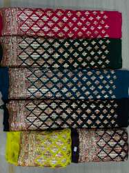 sequins emrboidery with multi colour thread work