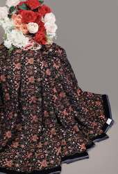 sequins with multi color embroidery velvet fabric