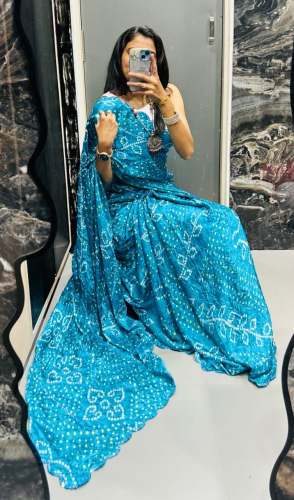 Beautiful premium quality chiffon bandhini sarees 