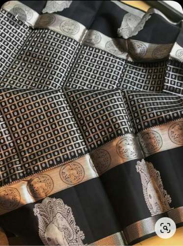 BEAUTIFUL RICH PALLU & SILVER ZARI ELEPHANT Saree