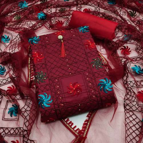 darpani Delicate cotton with aari suit material 