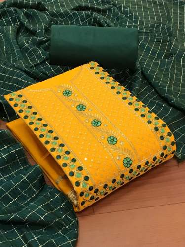 Darpani  slub cotton with embroidered suit by darpani