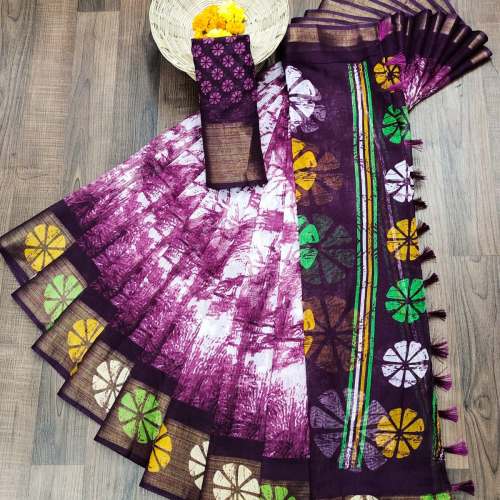 DARPANI TEXTILES COTTON with ZARI border 
