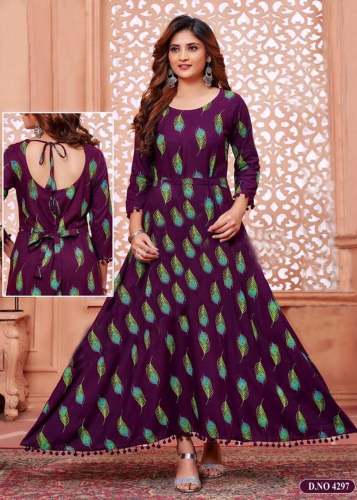 Delightful stylish reyon gown kurti 