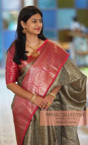 PRIVACOLLECTIV RICH PALLU & JACQUARD WORK 