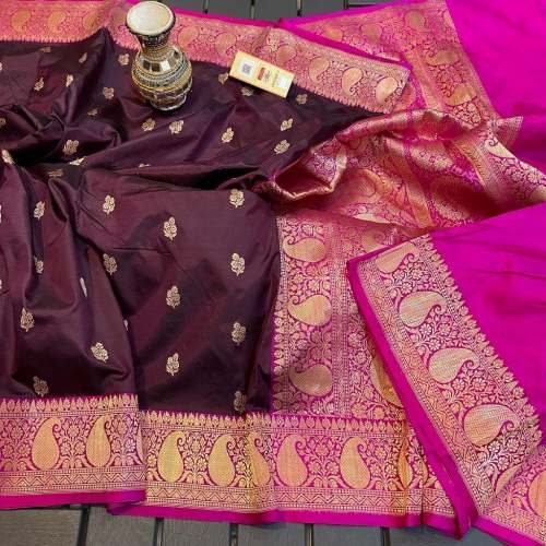 Pure Soft lichi banarasi KATAN SAREE