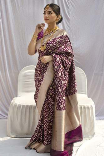 SOFT LICHI SILK WITH ORIGNAL saree