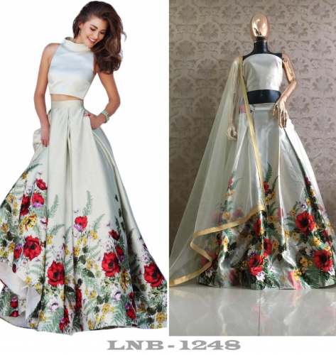 Zari Satin Printed (box-cut) Micro Cotton 