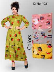 LONG FOIL PRINT KURTI