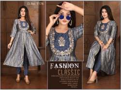 MASLIN FOIL PRINT KURTI WITH PANT