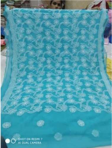 Ladies Chikankari Georgette Saree by Divya Chikan Industries