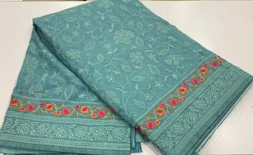 Designer Chikan Embroidered Saree