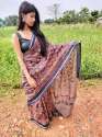 Printed Ajrakh Saree by thefasioncasa