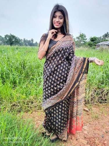 thefashioncasa Ajrakh Printed Saree by Shiv And Gayatri Associates