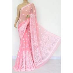 Party Wear Pure Chiffon Chikan Saree