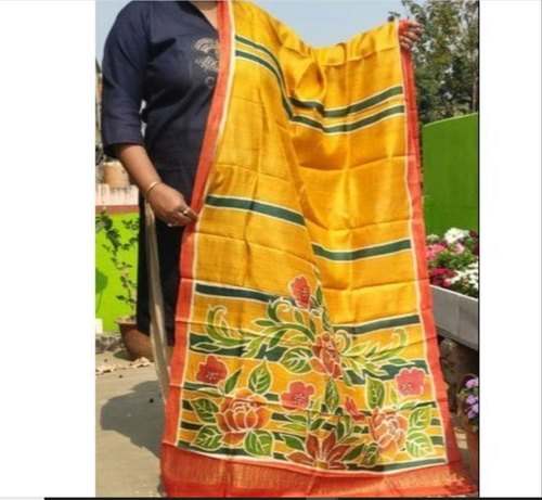 Fancy Hand Painting Silk Dupatta by Silk N Styles