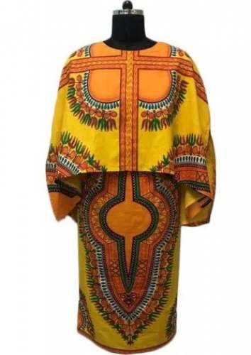 Multi Color Cape African Dress  by Global Crafts