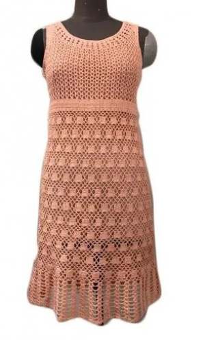 Round Neck Crochet One Piece Dress  by Global Crafts
