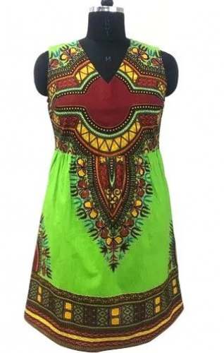 Sleeveless Green African Print Top  by Global Crafts