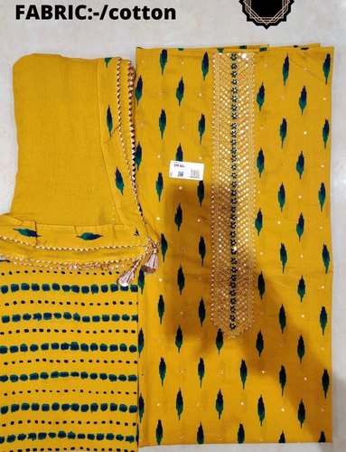 Ladies Fancy Cotton Printed Unstitched Suit by Nidhi Textile