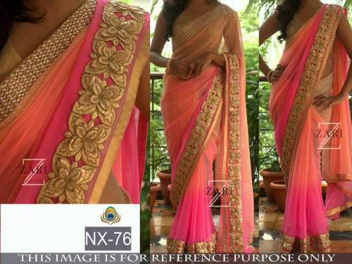 Party Wear Net Saree by Poonam Creation