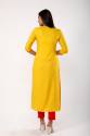 Women Embroidered Rayon Straight Kurta - Yellow thumb 1
