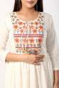 Women Floral Print Muslin Flared Kurta thumb 3