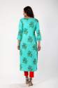 Women Floral Print Rayon Straight Kurta thumb 1