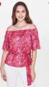 Floral Red Color Off Shoulder Top thumb 1