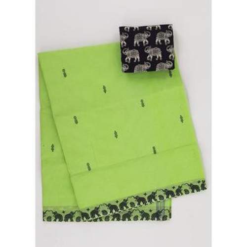 Fancy Green Venkatagiri Cotton Saree
