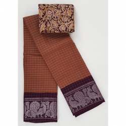 Sungudi Silver Zari Pure Cotton Saree