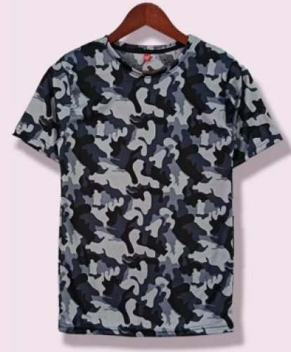 Polyester Printed Round Neck T Shirt For Men by Sri Sai Garments