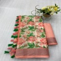 Designer Digital Printed Linen saree thumb 11